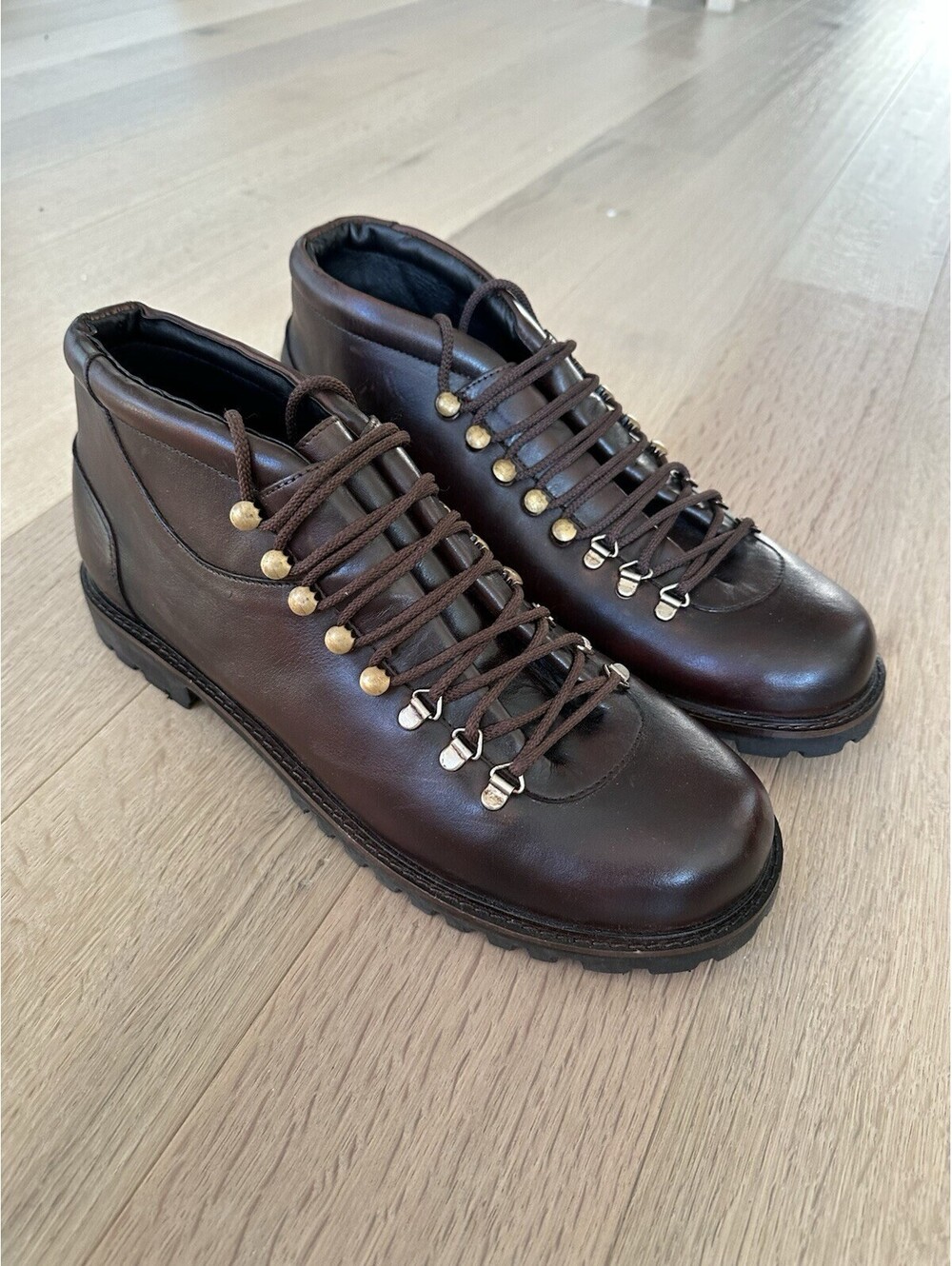 Leather Brown Hiking Boots Mens Size 13